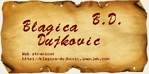 Blagica Dujković vizit kartica